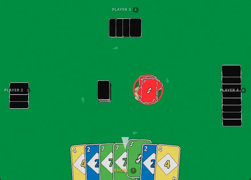 Turn-based Cards demo running in the React + React Three Fiber client