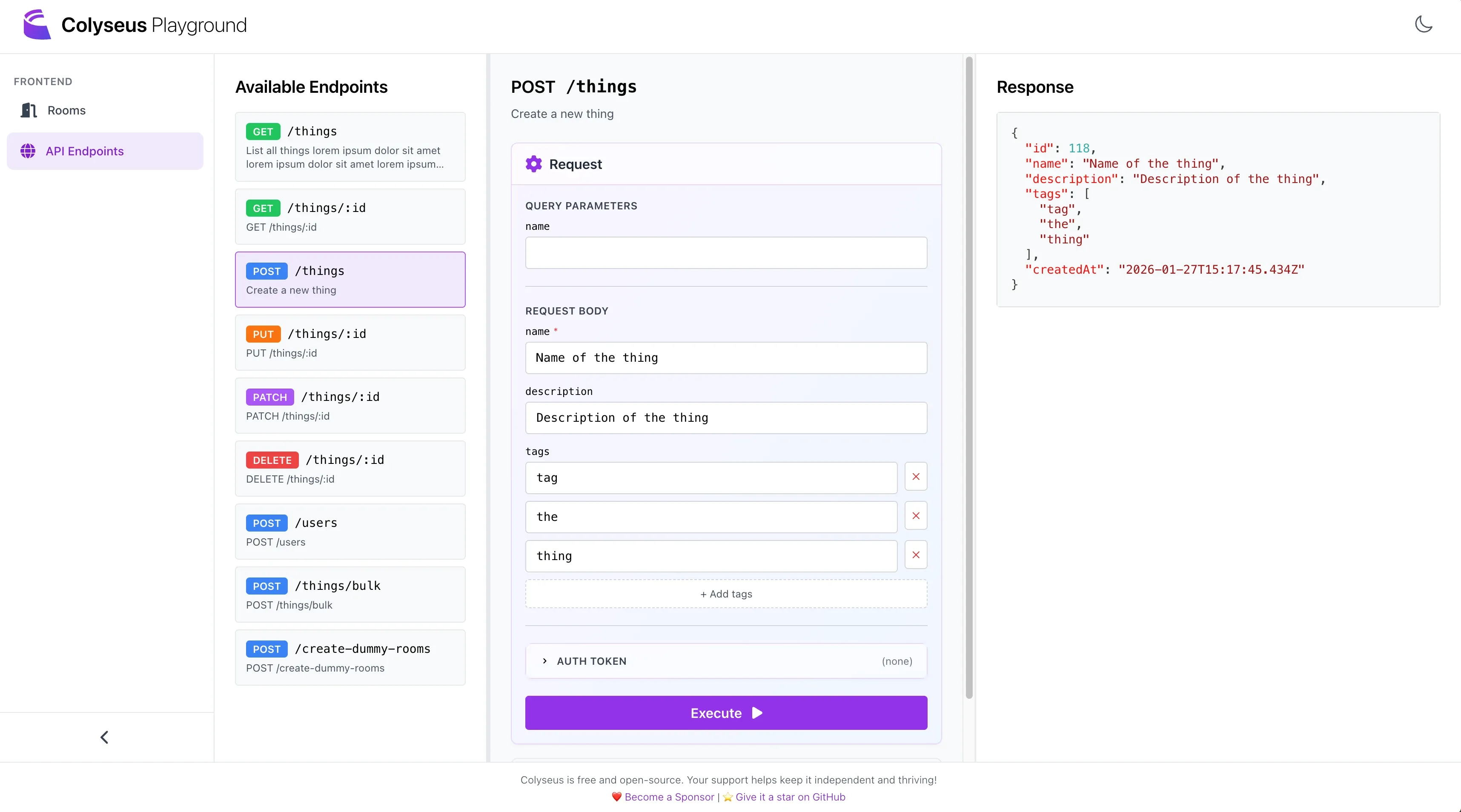Playground Endpoints