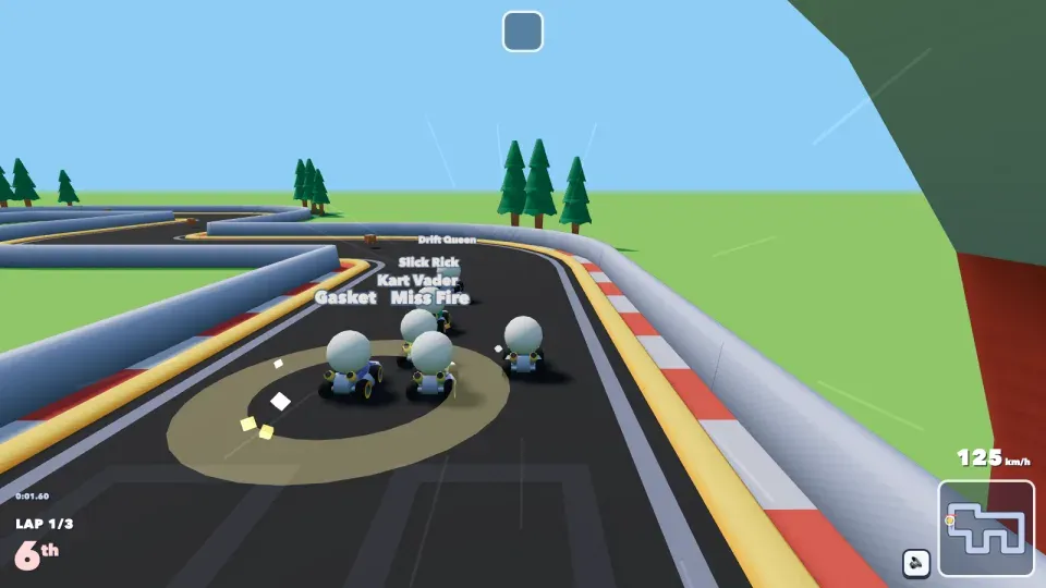 Colyseus Karts demo: rollback prediction with hold-to-drift mini-turbos